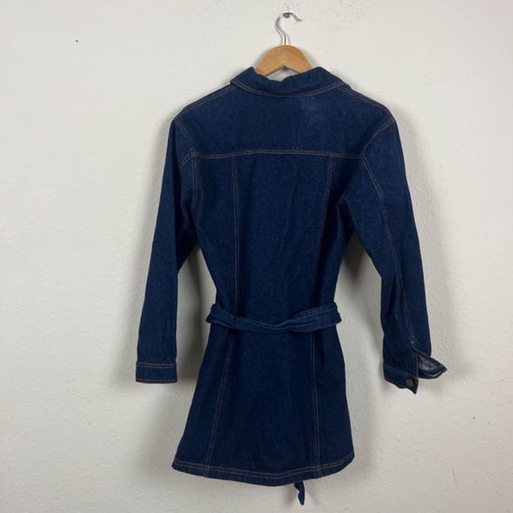 Petal & Pup Denim Button Front Tie Mini Dress Size Small - Picture 5 of 6